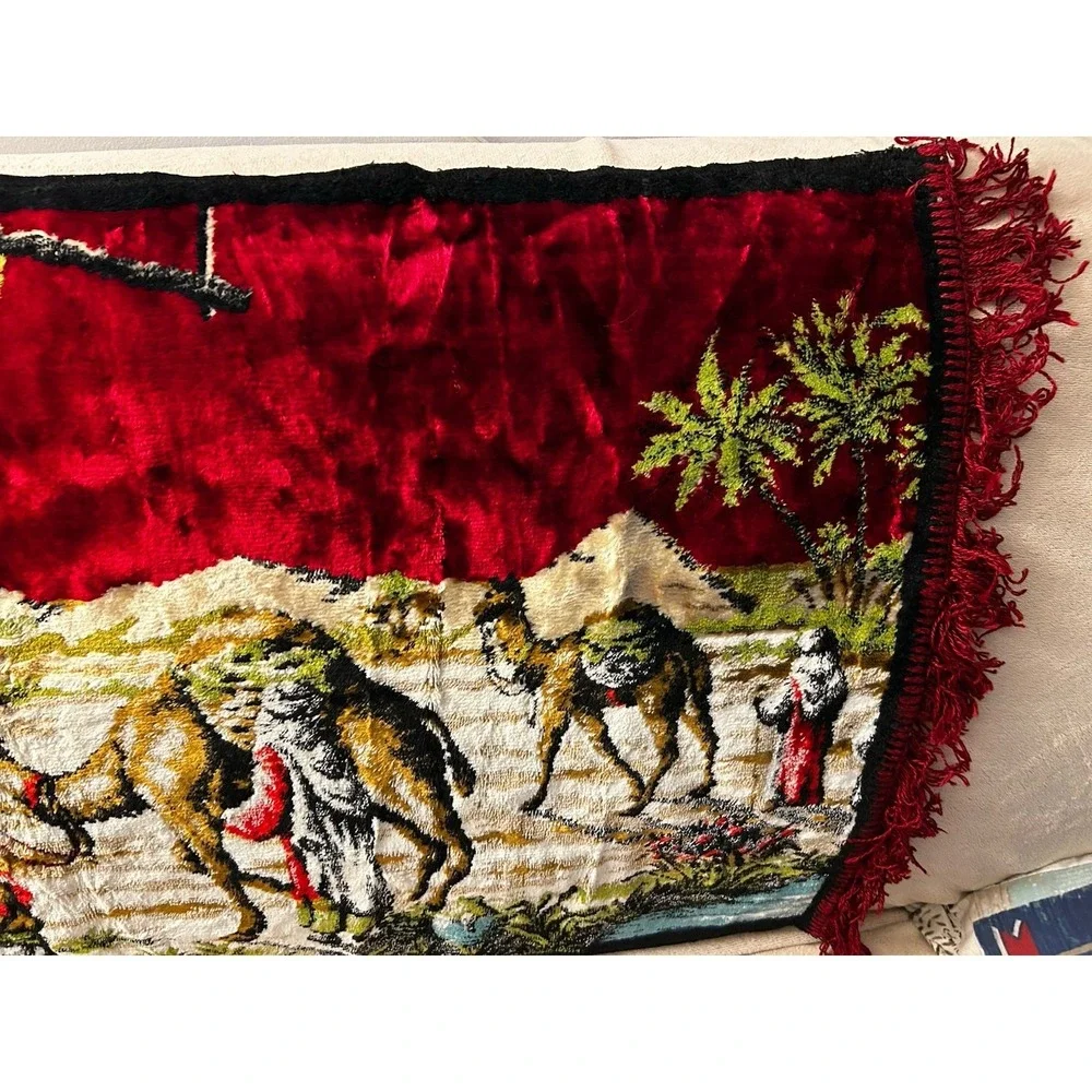 Christmas Wall Hanging Velvet Tassels Tapestry Decor